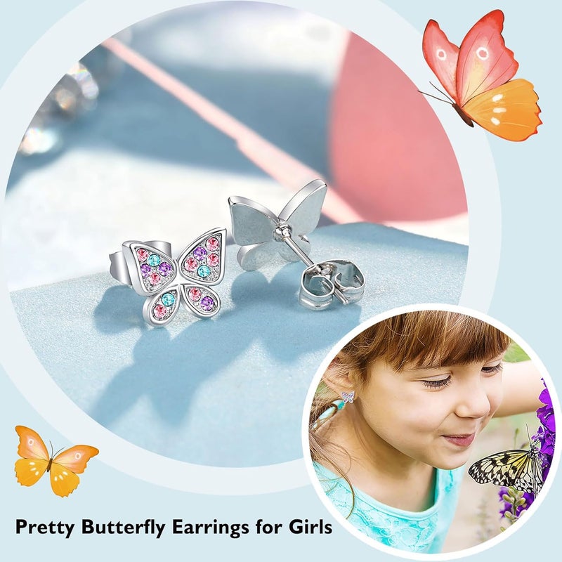UPROMI Hypoallergenic Butterfly Earrings for Daughter/Granddaughter/Niece, Valentines Christmas Birthday Gifts for Girls - Image 2